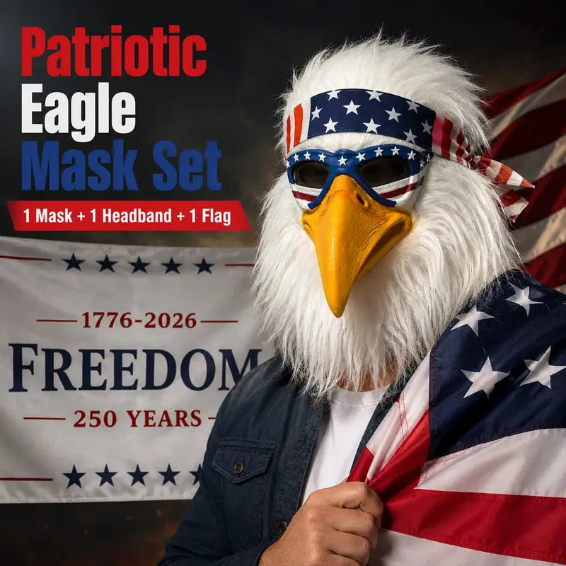 Latex Eagle Mask with American Flag Headband Freedom Party Supplies, Party Accessories
