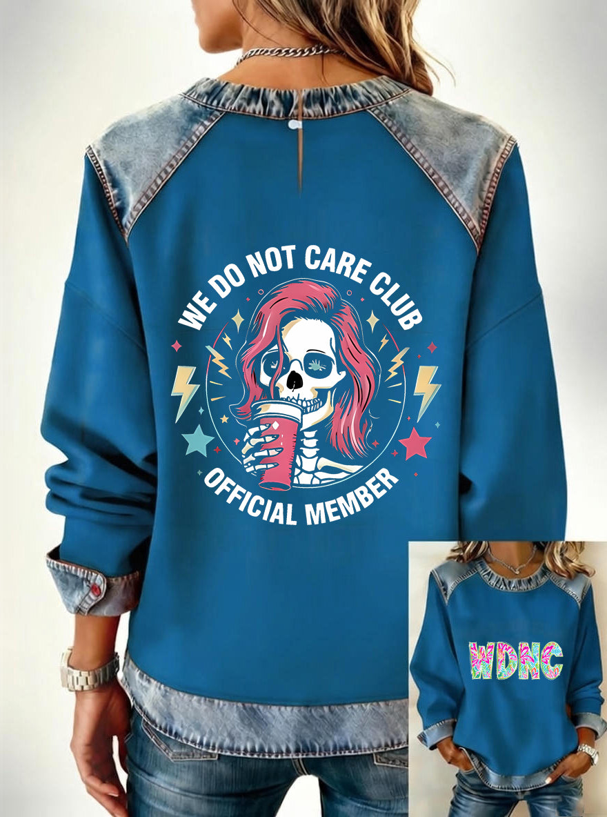 Women's Retro Funny Proud Member Of Club We Do Not Care Menopause Perimenopause Print Sweatshirtt