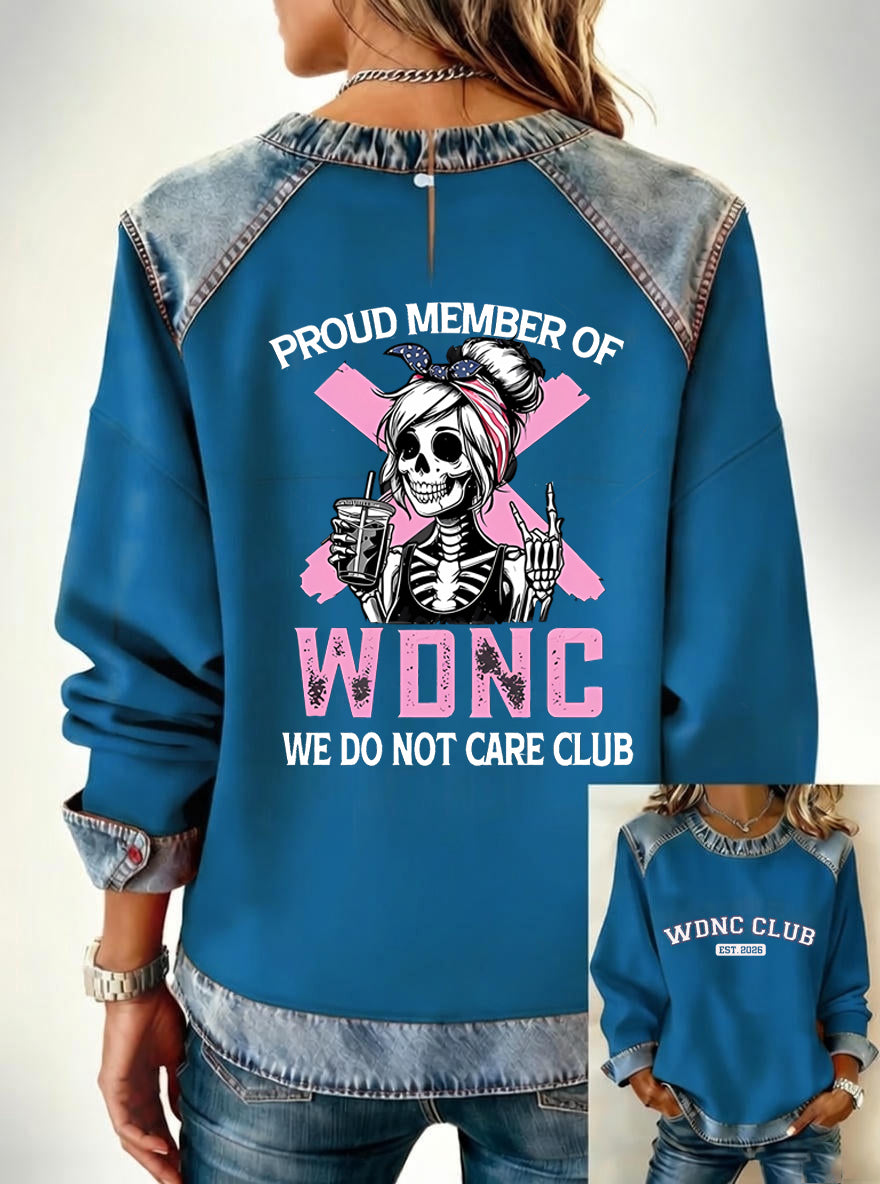 Women's Retro Funny Proud Member Of Club We Do Not Care Menopause Perimenopause Print Sweatshirtt