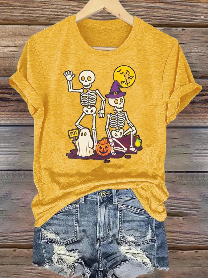 Women's Halloween Skeleton T-Shirt