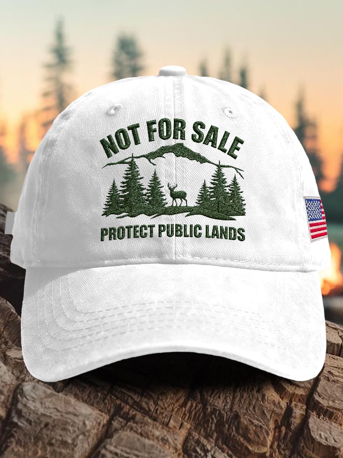 Retro Resist Not For Sale Protect Public Lands Print Baseball Cap