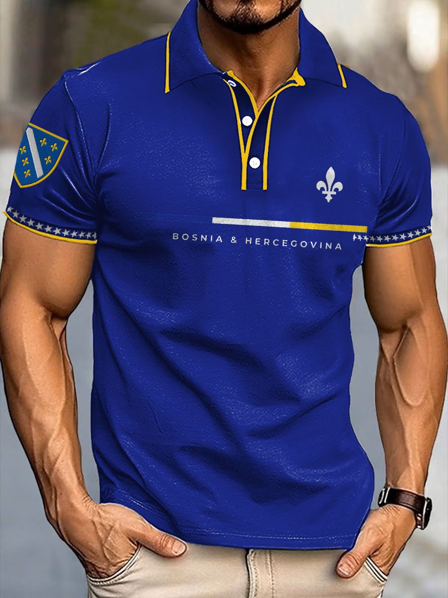 Men's Bosnia Football Lover ZMAJEVI Printed Casual Tops