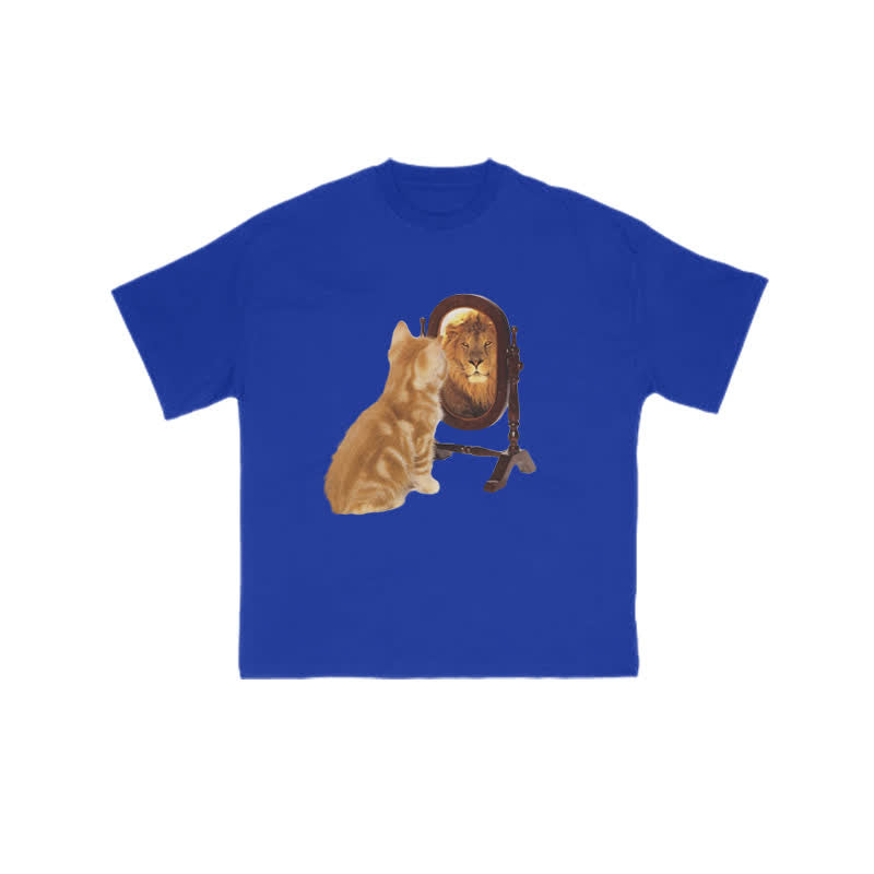 Unisex "Know Yourself" Fun Cat Pattern Print T-shirt