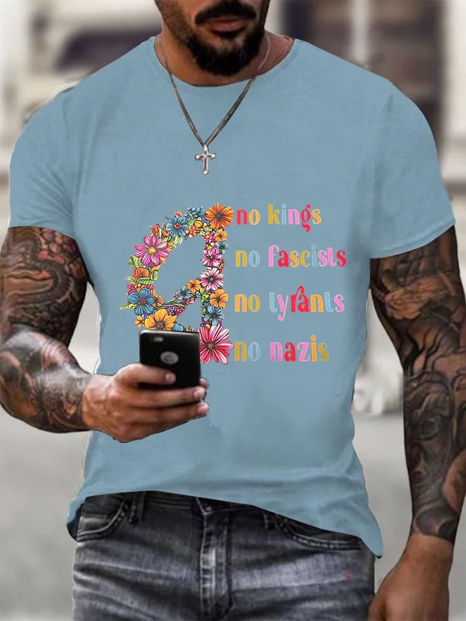 Men's stylish casual FDT Reject King Tiger printed T-shirt