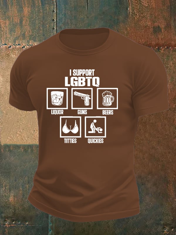 Men's I SUPPORT LGBTQ Printed T-Shirt
