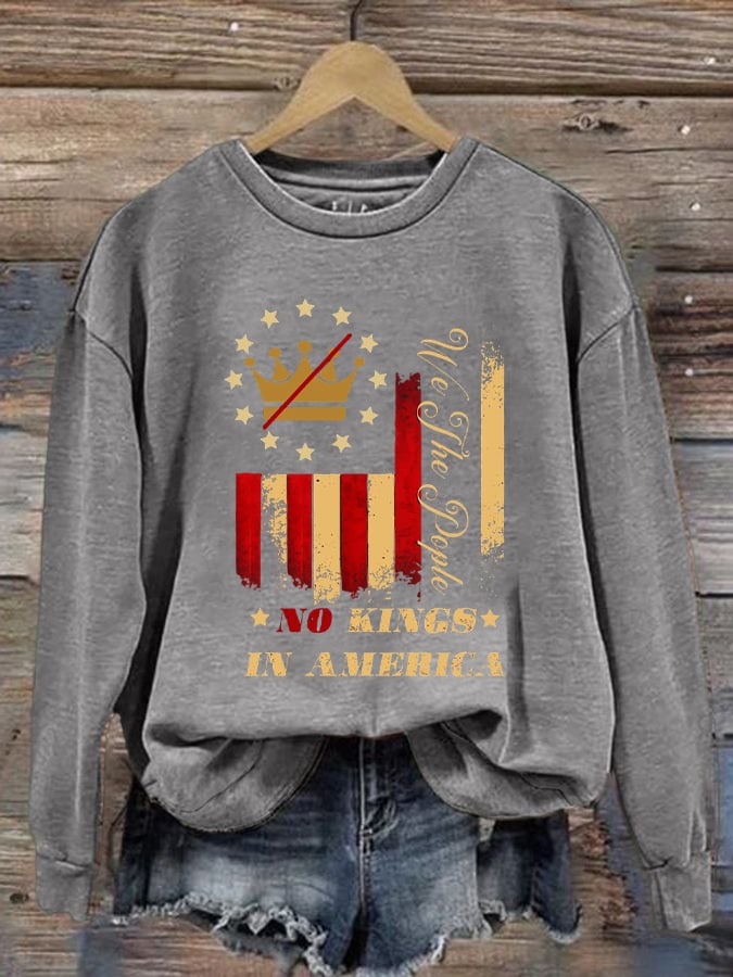 Women's No Kings In America Printed Sweatshirt
