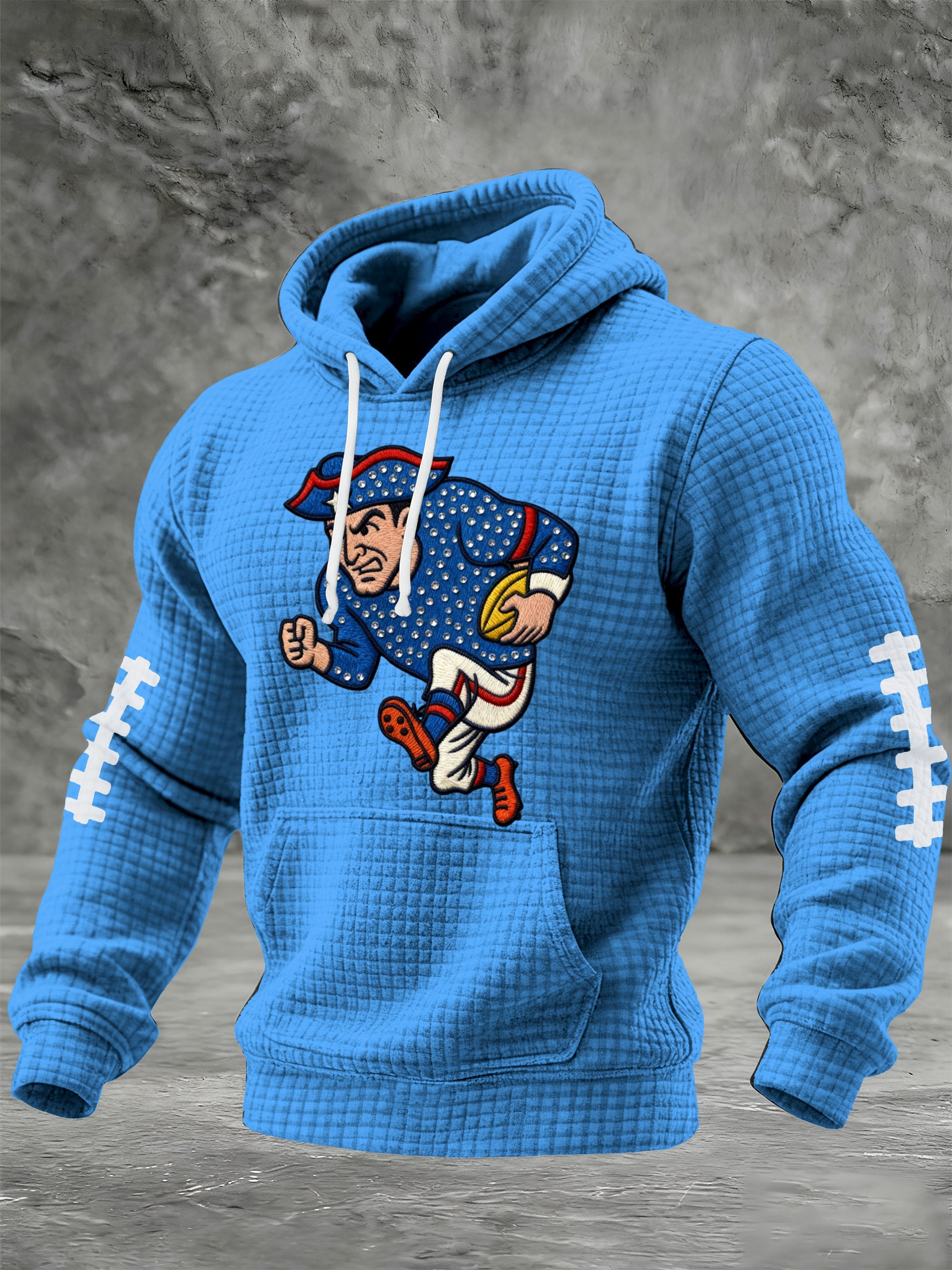 Men'S Football Printed Hooded Sweatshirt