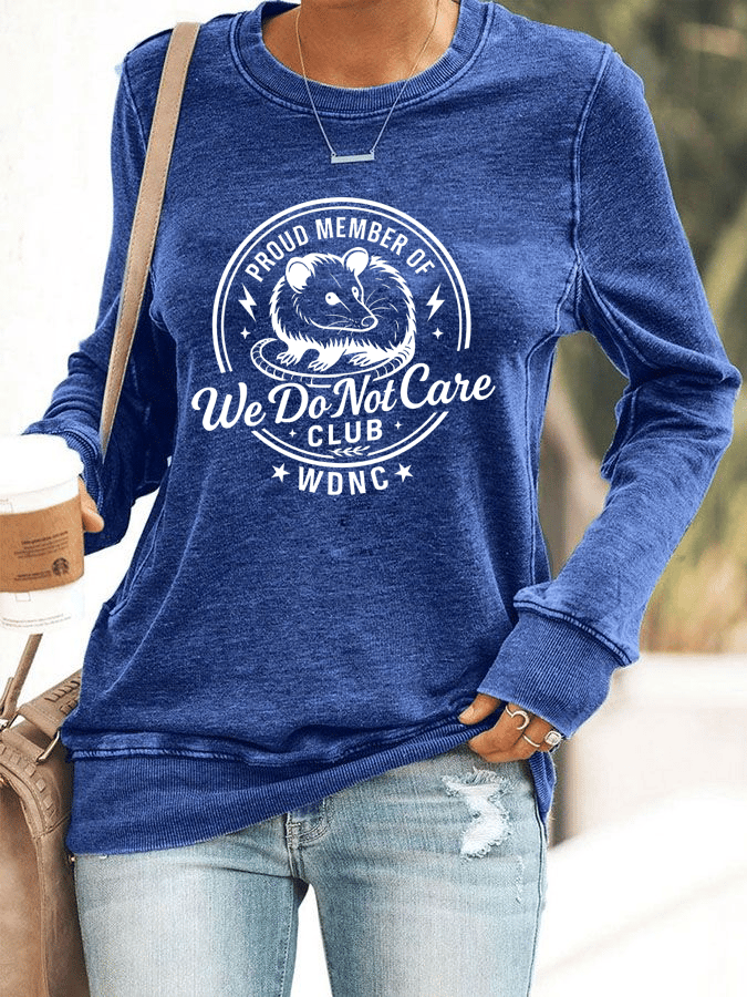 Women's Retro Funny Proud Member Of Club We Do Not Care Menopause Perimenopause Print Knitted Tops