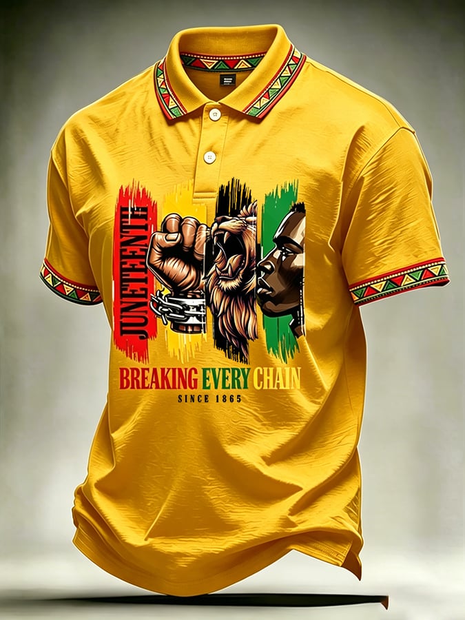 Men's Juneteenth Breaking Every Chain We Rise Printed Casual T-shirt