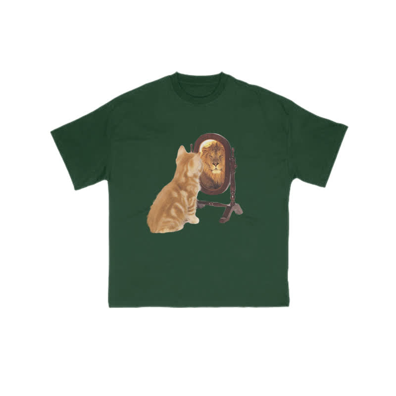 Unisex "Know Yourself" Fun Cat Pattern Print T-shirt