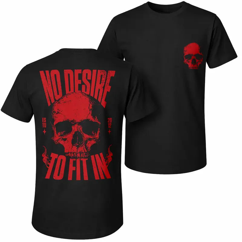 Unisex Cotton Sleeveless Tank Top -No Desire To Fit In Skull Printed Style