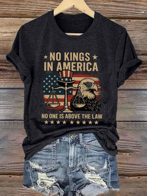 🔥Buy 3 Get 15% Off🔥Retro No Kings In America No One Is Above The Law Print T-Shirt