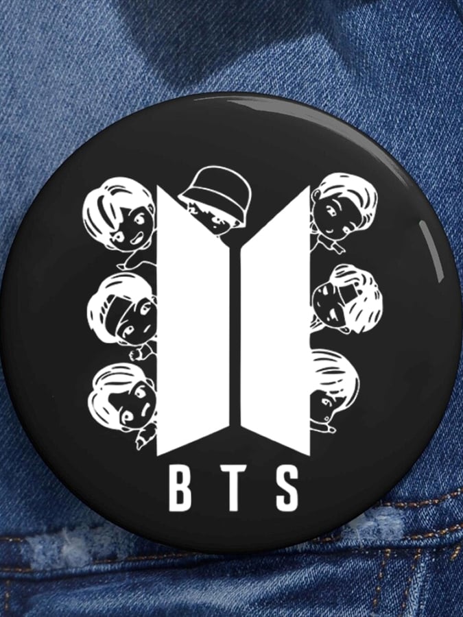 Unisex BTS Design Printed Brooch