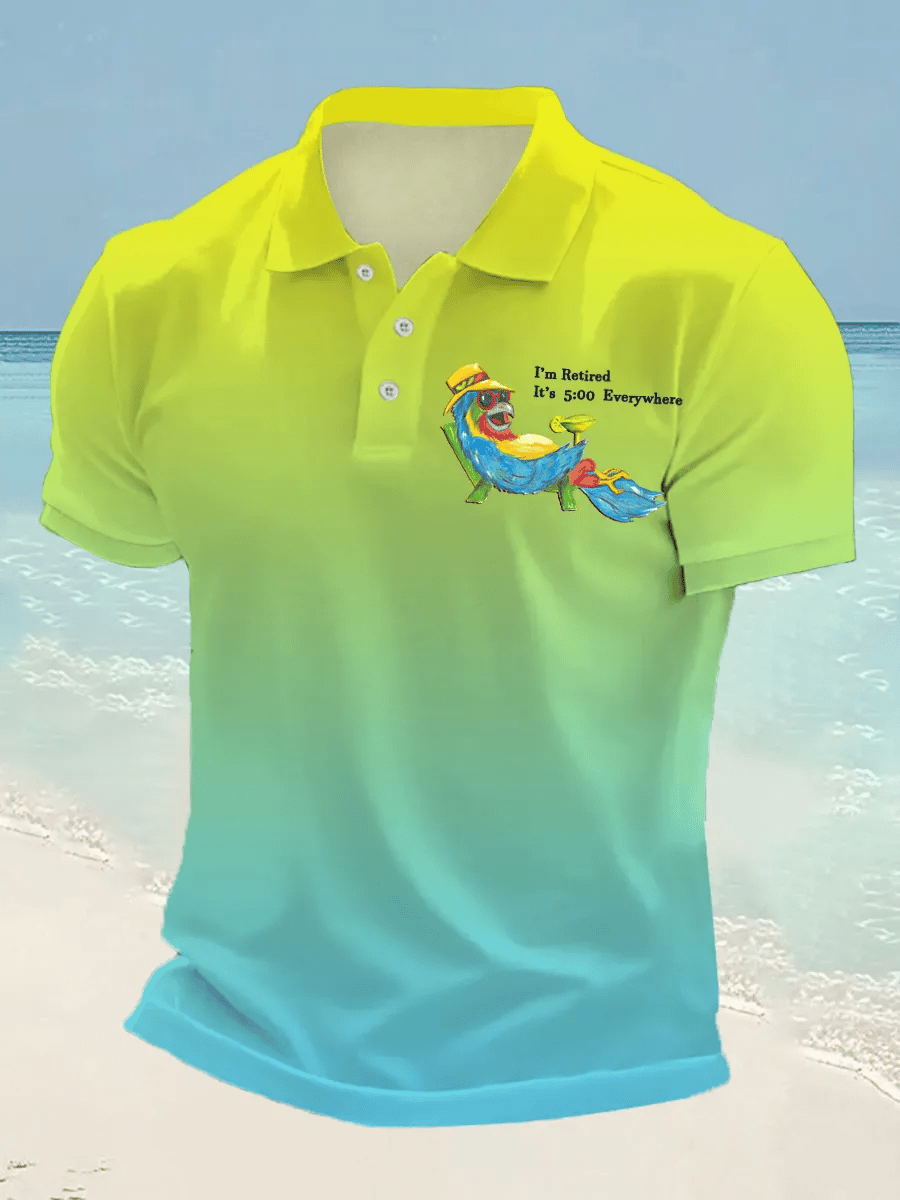 Men's Holiday Music Print Polo Shirt