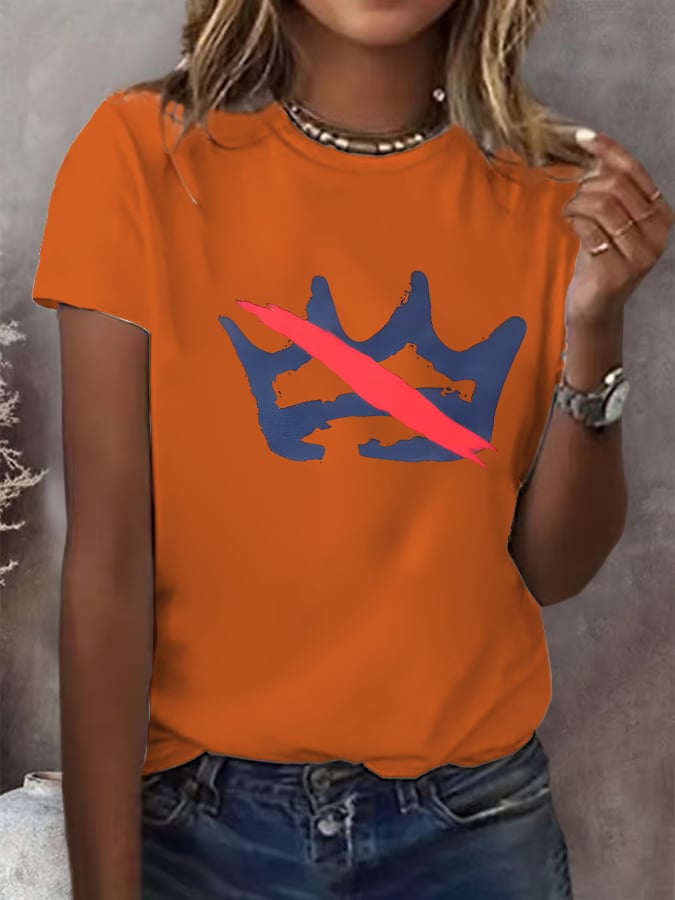 Women's America has no kings Printed Casual T-Shirt