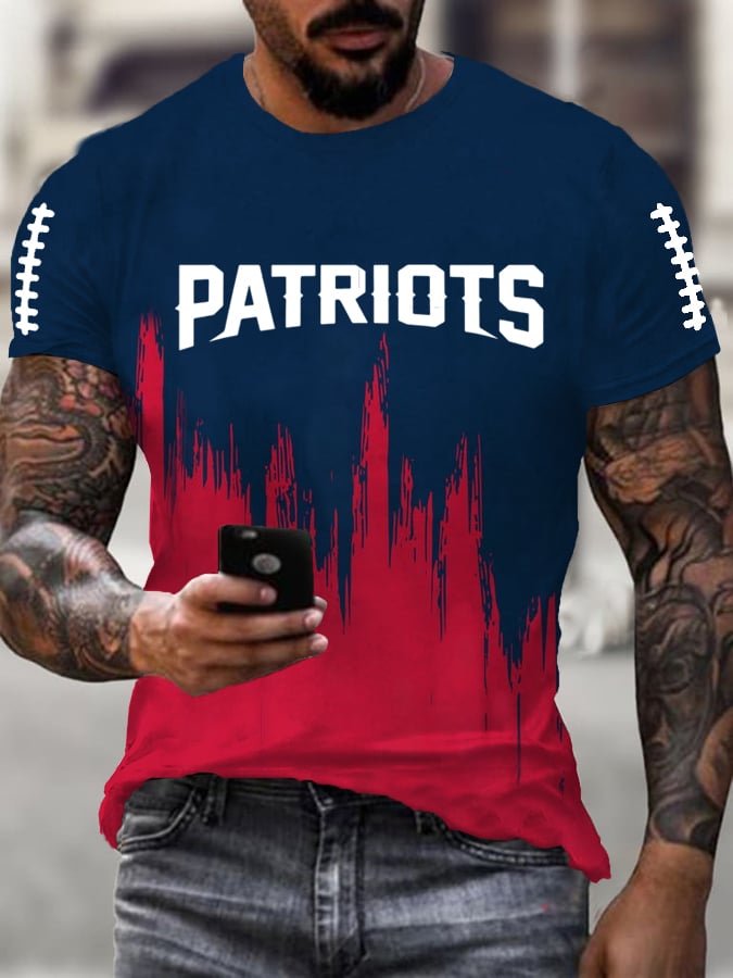 Men's Rugby Print Casual T-Shirt