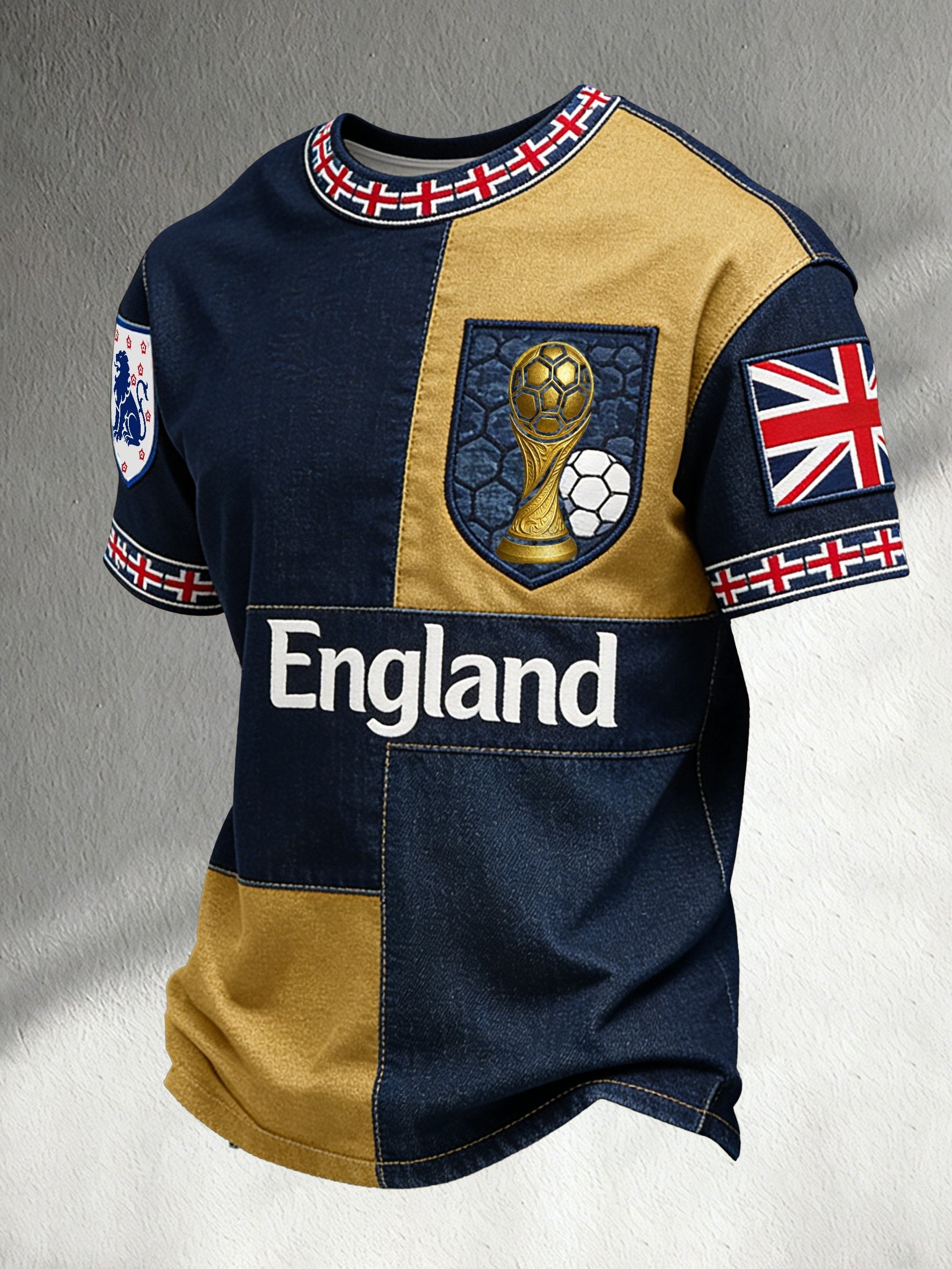 Men's England Football Print Casual T-shirt