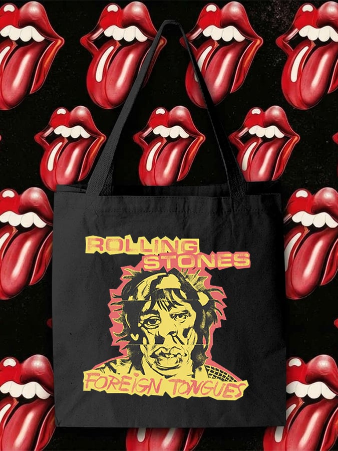 Retro Foreign Tongues Print Bag