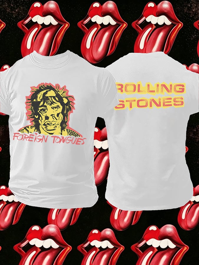 Men's Retro Foreign Tongues Print T-Shirt