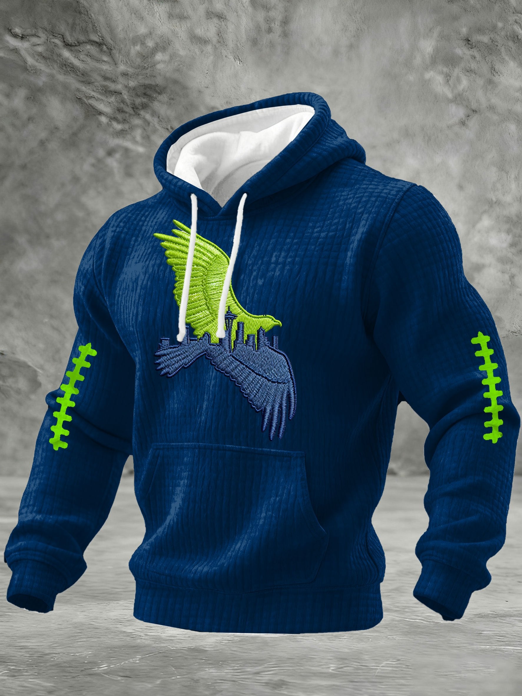 Men's Rugby Print Hooded Sweatshirt