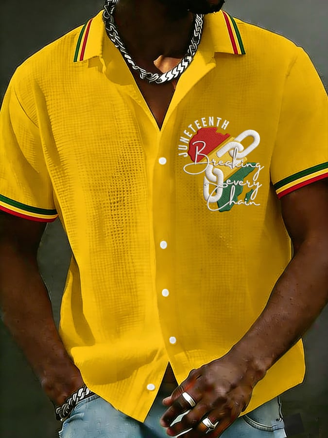 Men's Juneteenth Breaking Every Chain Print Shirt