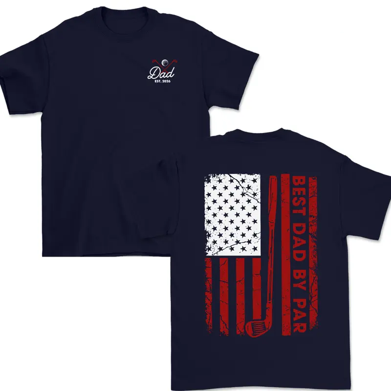 Unisex Best Dad Golf Patriotic Design T-shirt