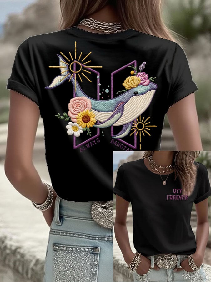 Women's K-pop Print Casual T-Shirt