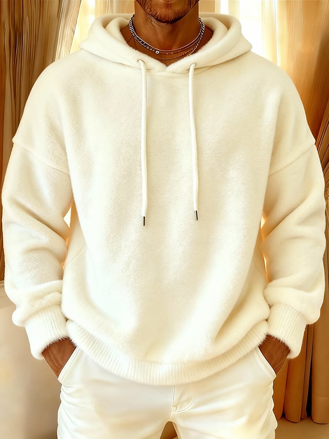 Men'S Flannel Casual Hooded Top