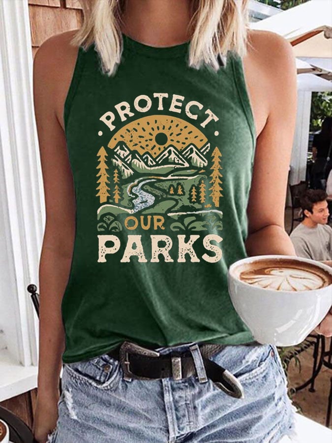Women's National Parks Print Crew Neck Tank Top
