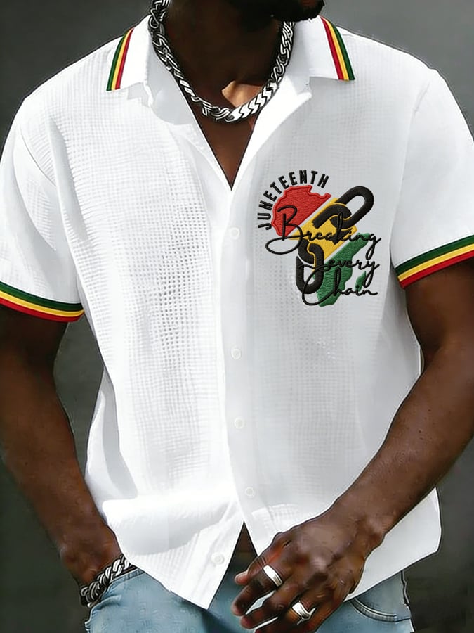 Men's Juneteenth Breaking Every Chain Print Shirt