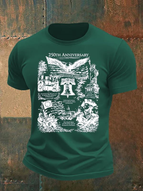Men's Retro USA 250th Anniversary Print T-Shirt