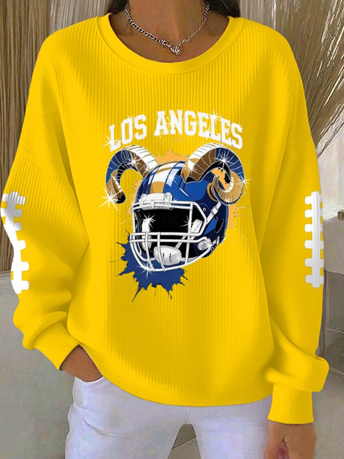 Women's Rugby Print Casual Long Sleeve Top