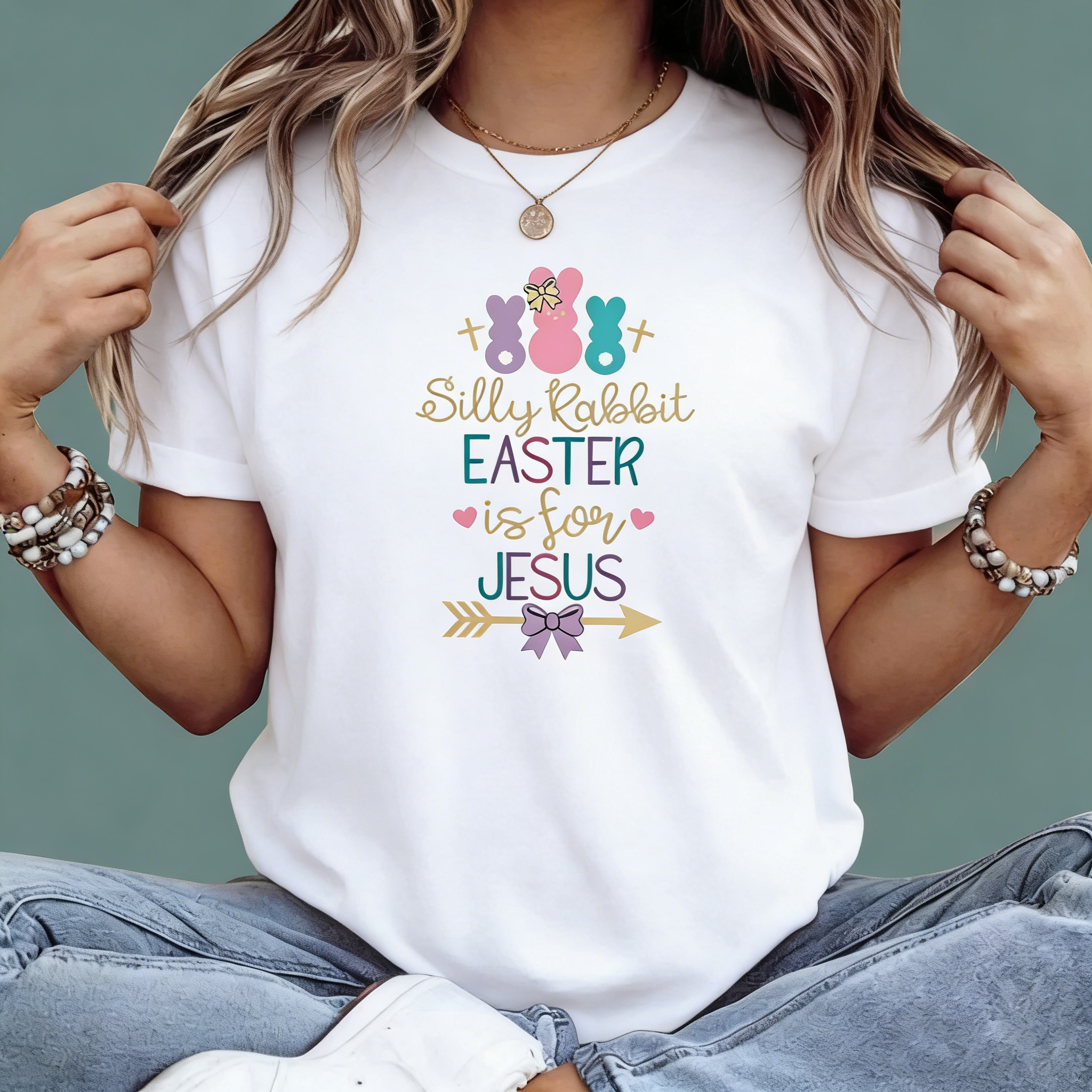 Women's Silly Rabbit Easter Is For Jesus T-Shirt
