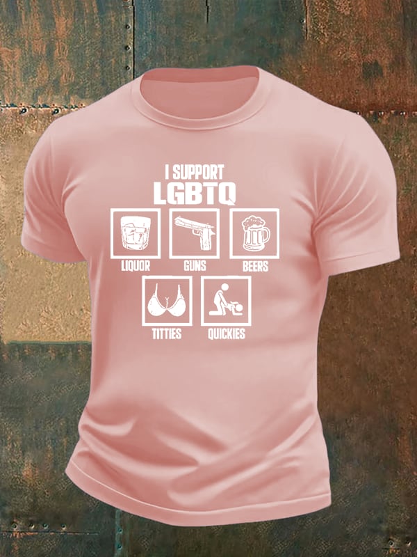 Men's I SUPPORT LGBTQ Printed T-Shirt