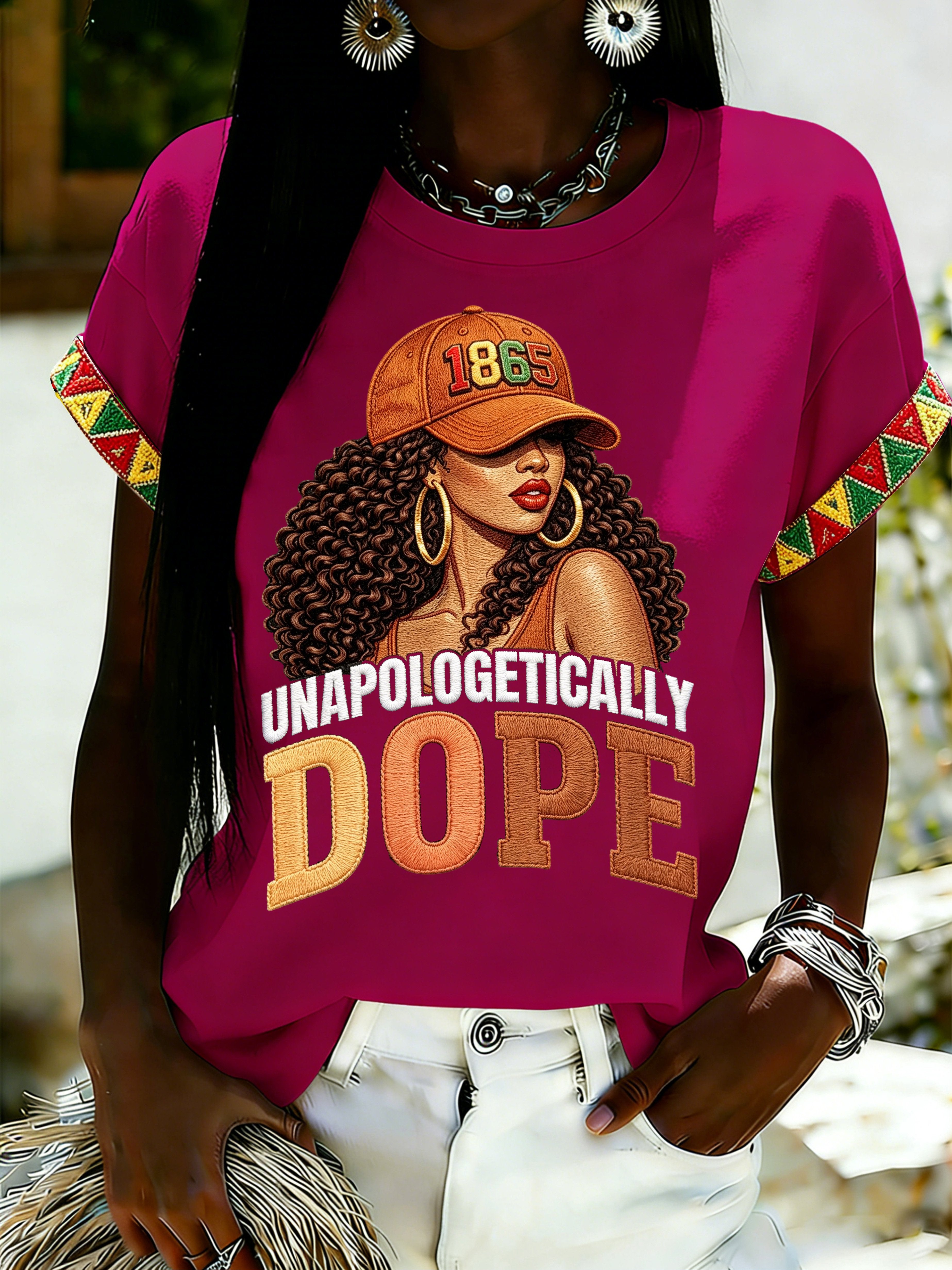 African American Women's Juneteenth Print Top