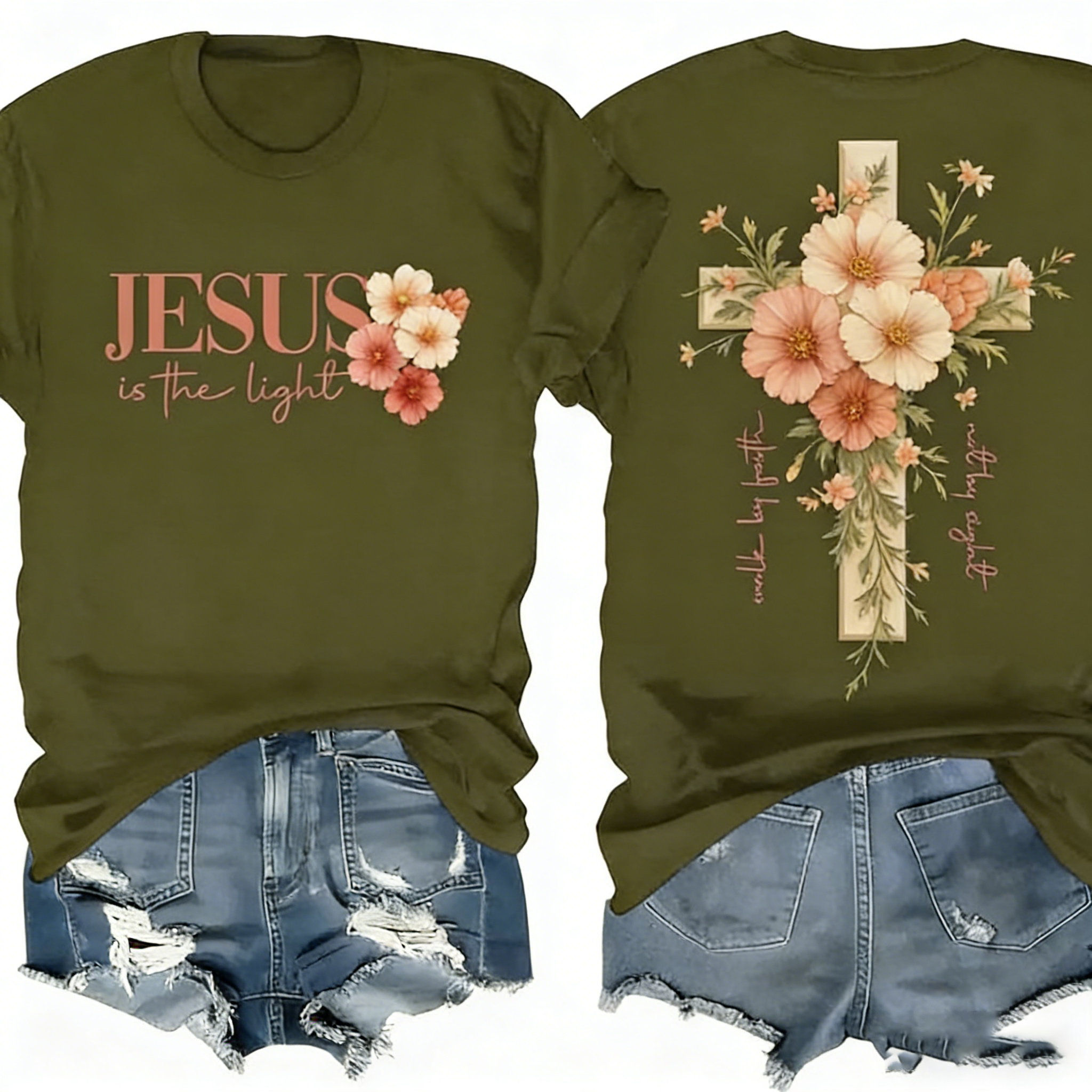 Women Faith Cross Christian Shirts