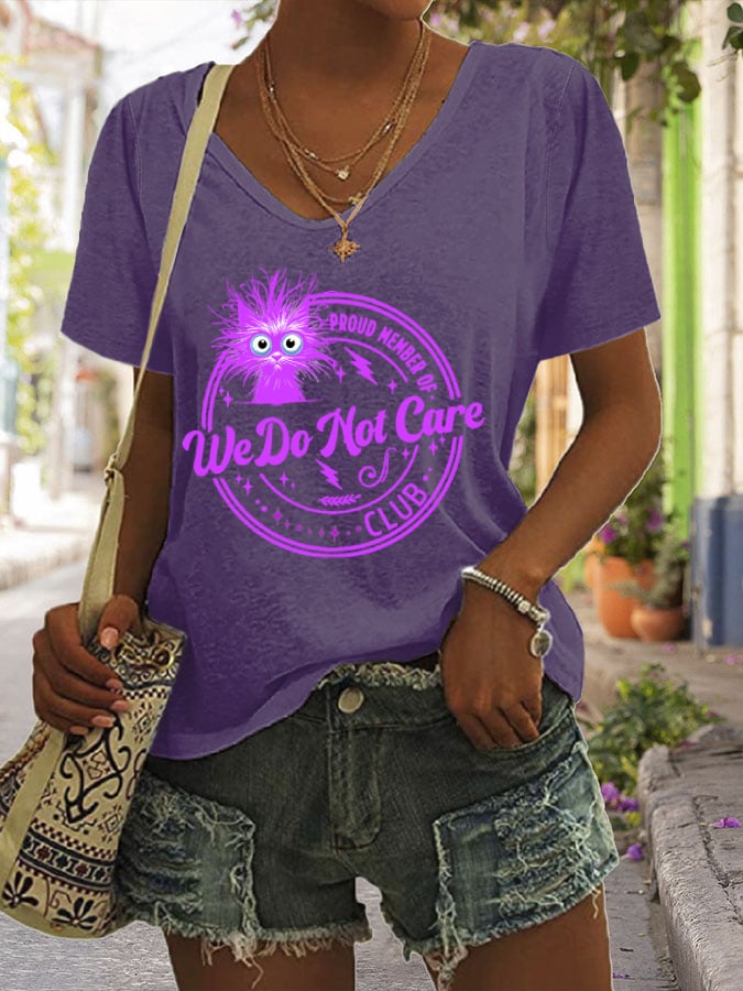 Women's Retro Funny Proud Member Of WDNC Club We Do Not Care Menopause Perimenopause Print T-Shirt