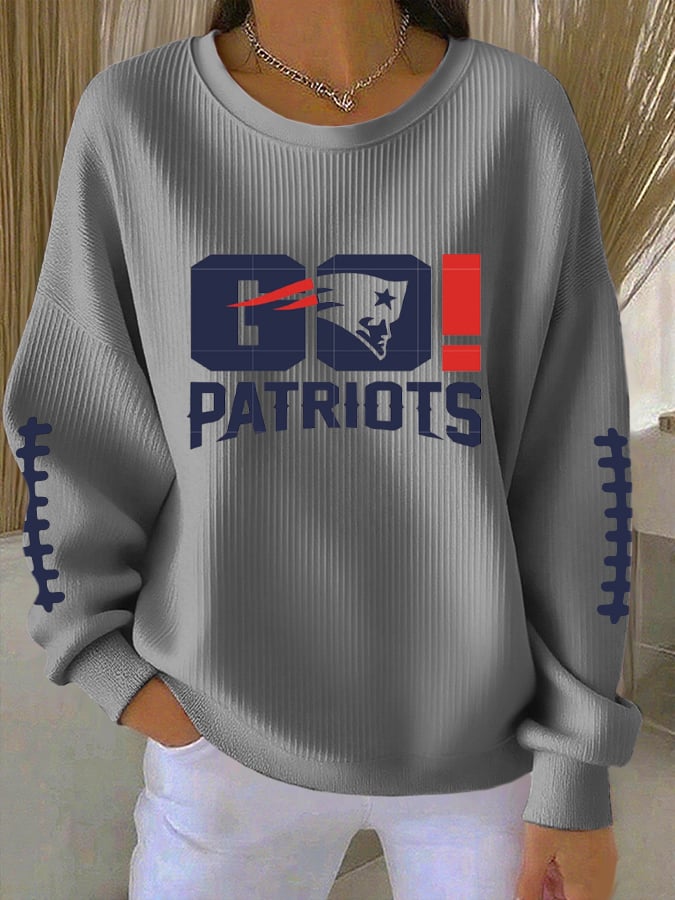 Women's Casual Rugby Textured Sweatshirt