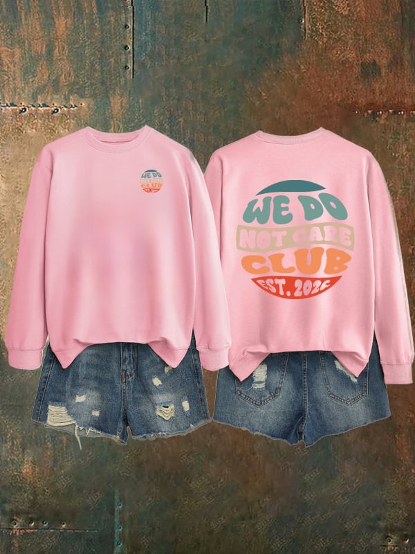 Women's Retro Funny Proud Member Of Club We Do Not Care Menopause Perimenopause Print Sweatshirt