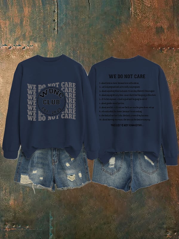 Women's Retro Funny Proud Member Of Club We Do Not Care Menopause Perimenopause Print Sweatshirt