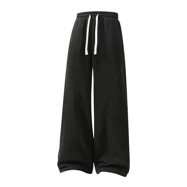 ❄️🖤 Unisex Fleece-Lined Casual Pants – Oversized Loose-Fit Drawstring Trousers 🔥✨👖