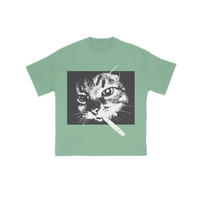 Unisex Cool Cat Art Print T-shirt