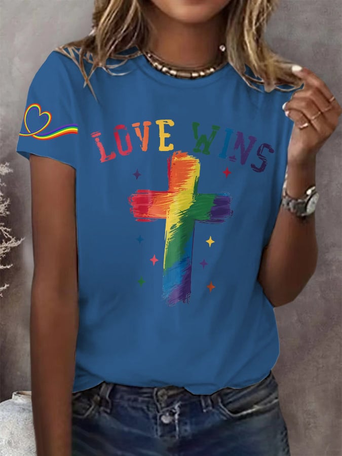 Women's Pride Month Print Round-Neck T-Shirt