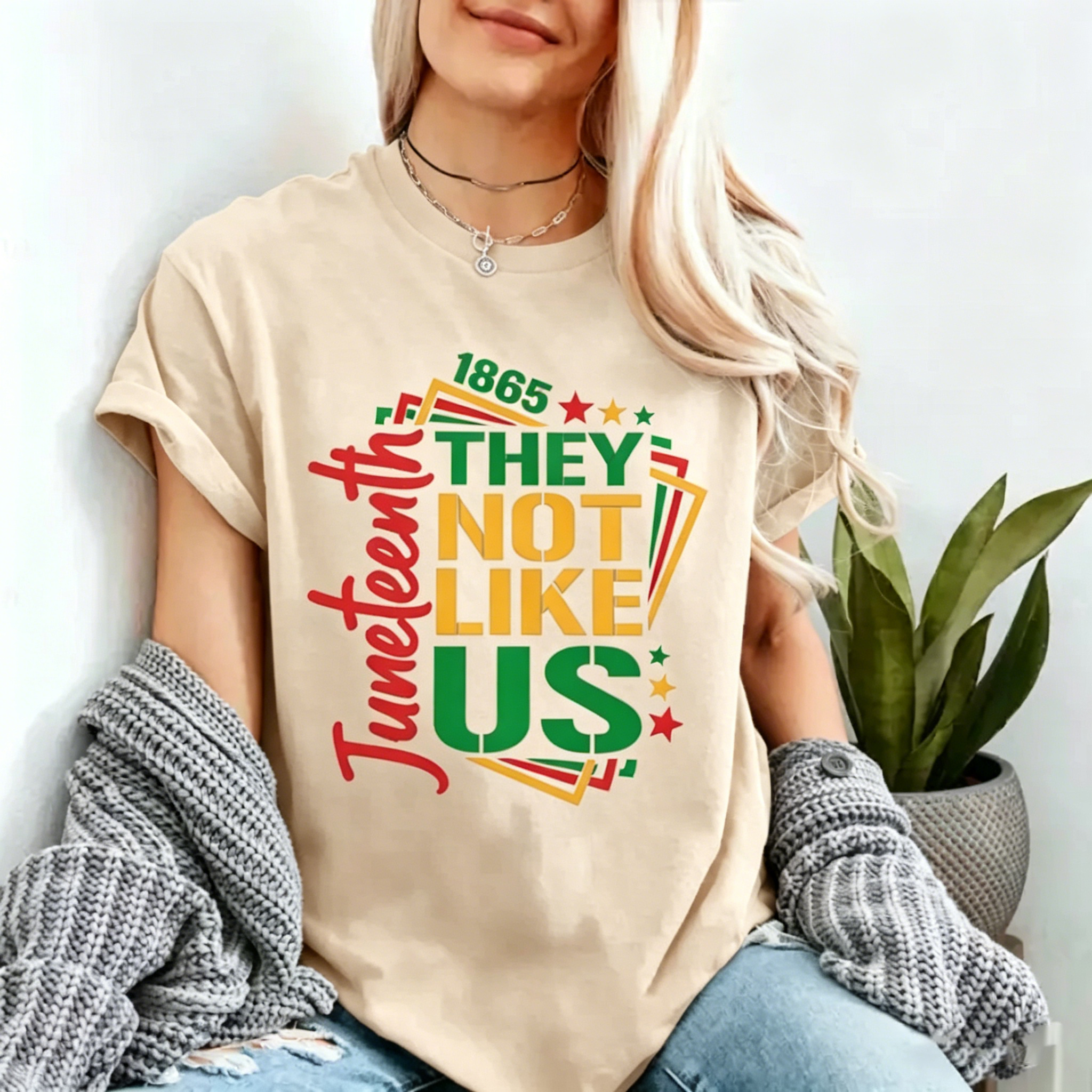 Women's They Not Like Us Juneteenth independence day T-shirt