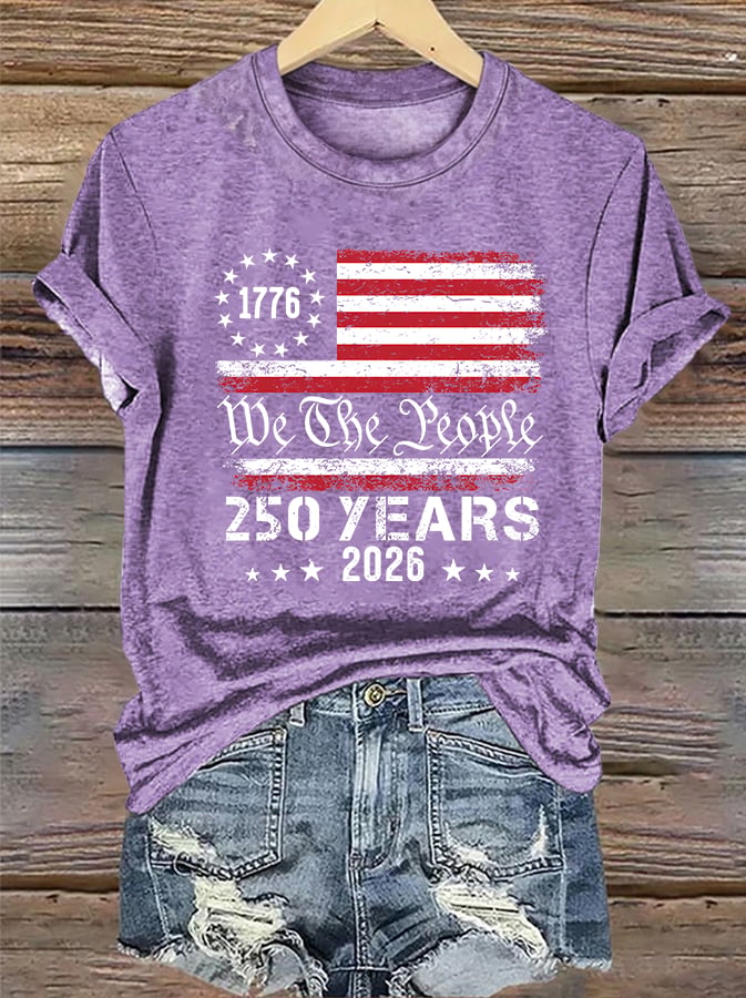 Women's 250 YEARS Print Round-Neck T-Shirt