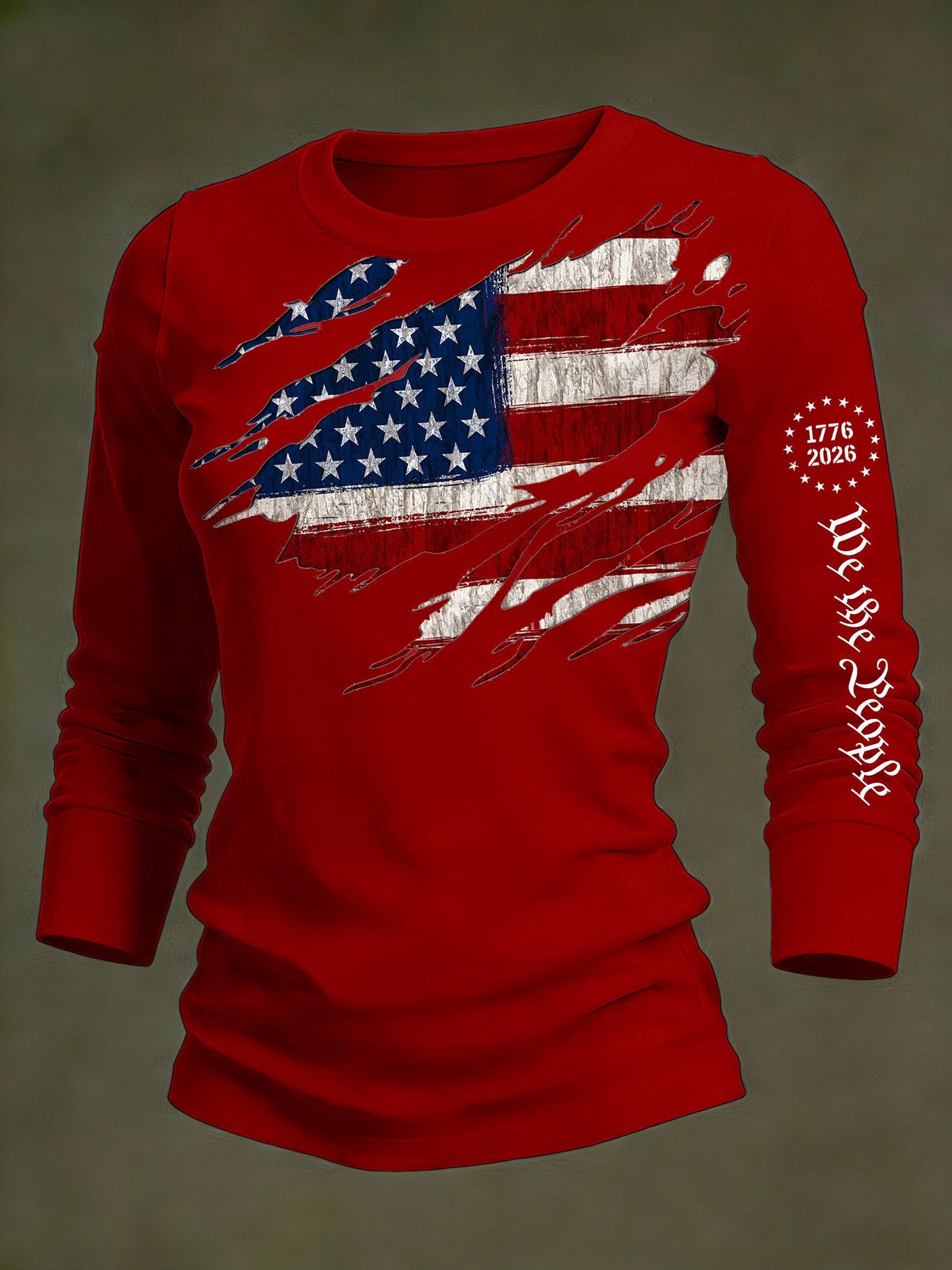 Women's 250th Anniversary National Flag Print Casual Long-Sleeved T-Shirt