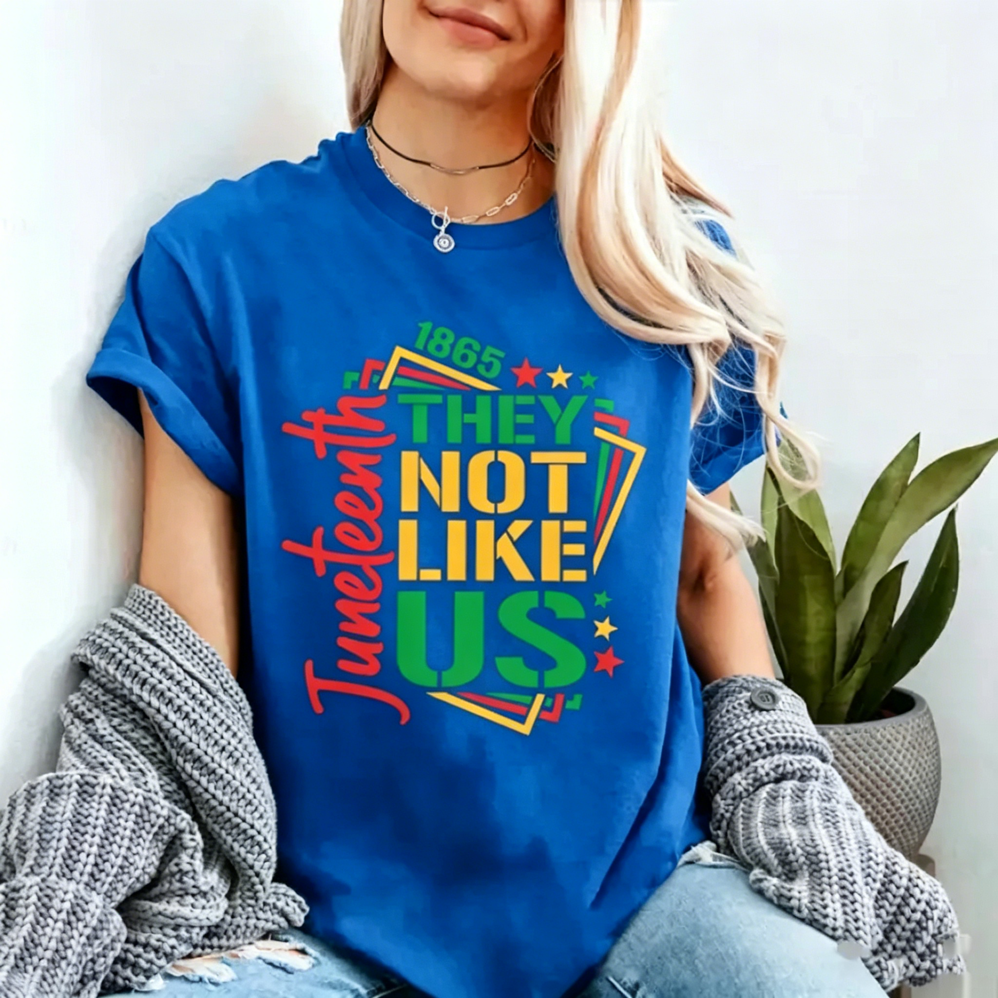 Women's They Not Like Us Juneteenth independence day T-shirt