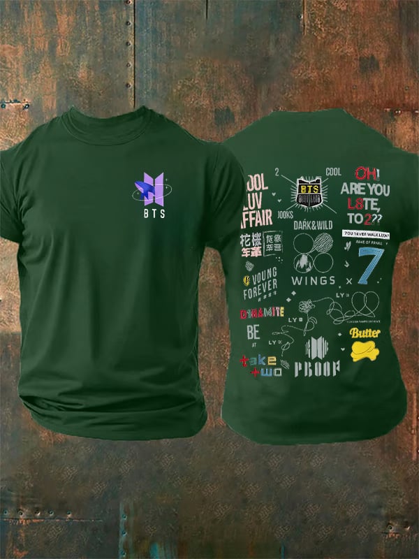 Men's K-pop Print Casual T-Shirt