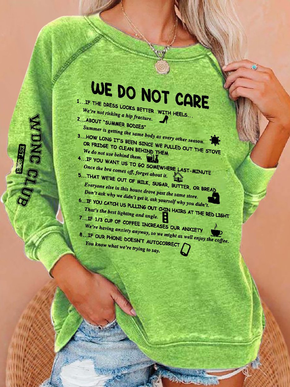 Funny WDNC Club Menopause Perimenopause Print Sweatshirt