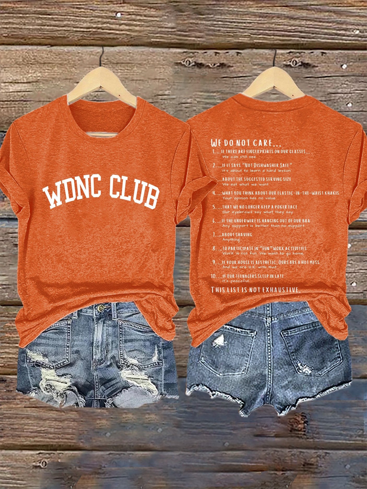 Retro Funny WDNC Menopause Perimenopause This List Is Not Exhaustive Print T-Shirt